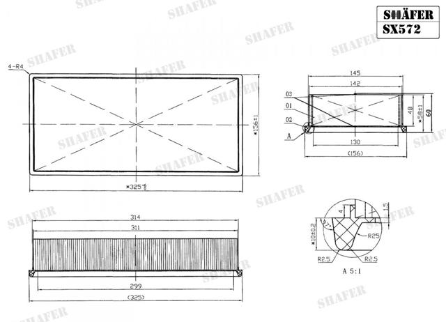 Фільтр повітряний SX572 SHAFER
