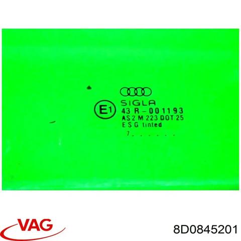 Скло передніх дверей, лівою 8D0845201 VAG