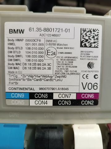 Монтажний блок 61355A908E8 BMW