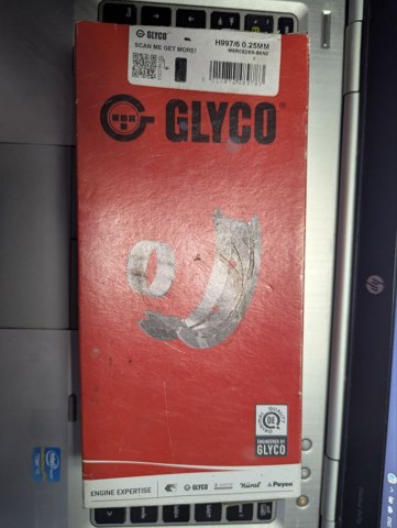 Вкладиші колінвала, корінні, комплект, 1-й ремонт (+0,25) H9976025 GLYCO