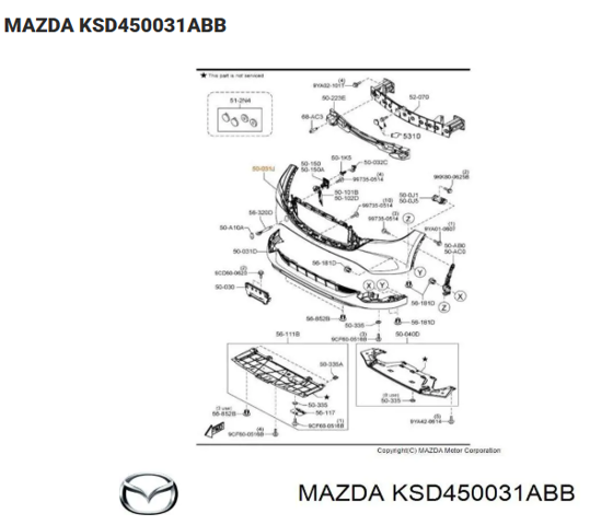 Бампер передній KSD450031ABB MAZDA