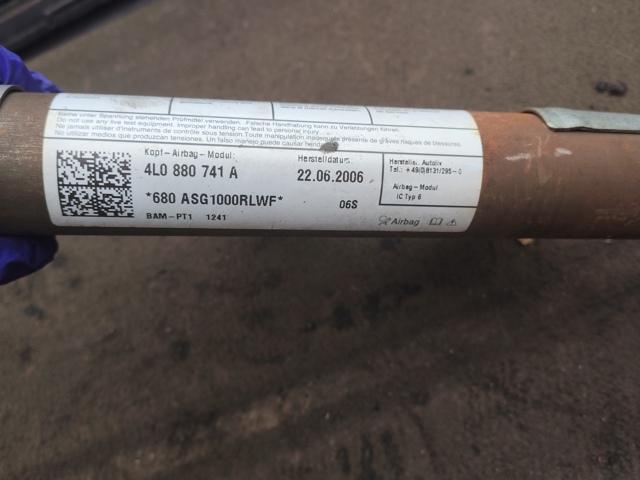 Подушка безпеки, шторка бічна, ліва, AIRBAG 4L0880741A VAG