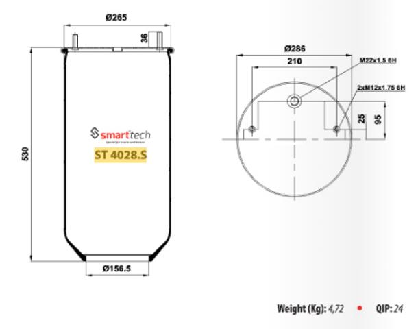 Ресора пневматичної підвіски ST4028S SMARTTECH