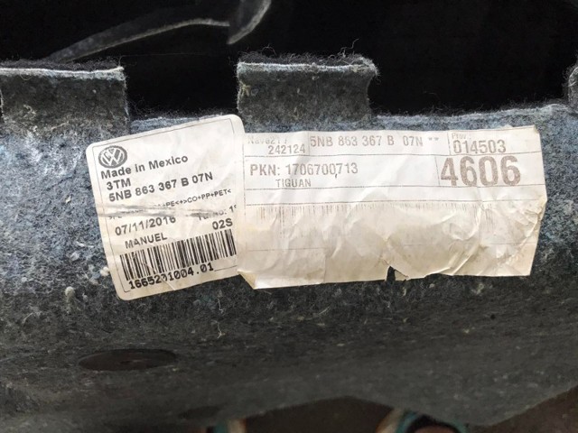 Покриття підлогове салону, переднє 5NB863367B07N VAG