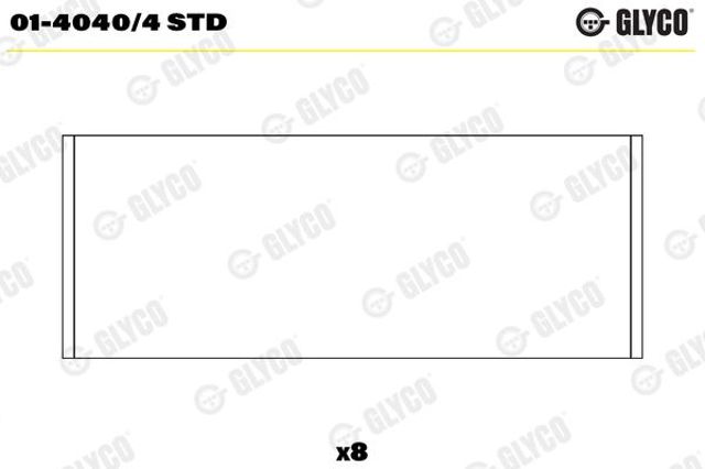 Вкладиші колінвала шатунні комплект 0140404STD GLYCO