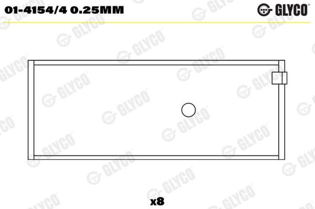 Вкладиші колінвала, шатунні, комплект, 1-й ремонт (+0,25) 0141544025MM GLYCO