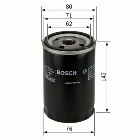 Bosch p3092 h142mm фільтр масляний ford 1,6d: escort, orion 84-89 0 451 103 092