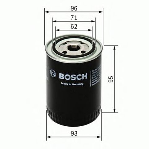 Bosch p3260 h=100mm фільтр масляний volvo 1,9d/td: 440, 460, s40, v40 0 451 103 260