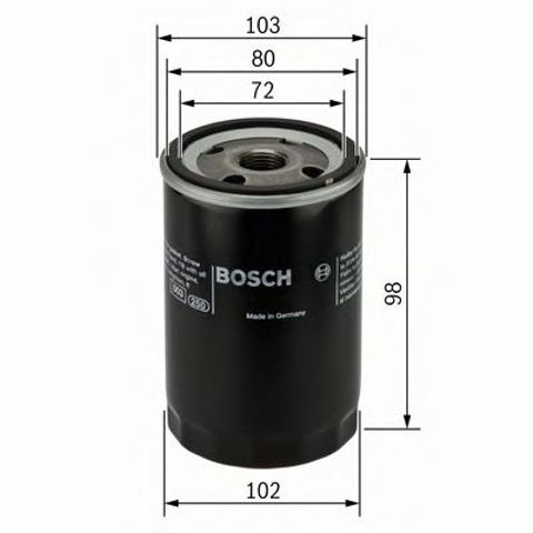 Bosch p3365 h=98mm фільтр масляний toyota avensis 2,0d 97-, corolla 2,0d 96- 0 451 103 365