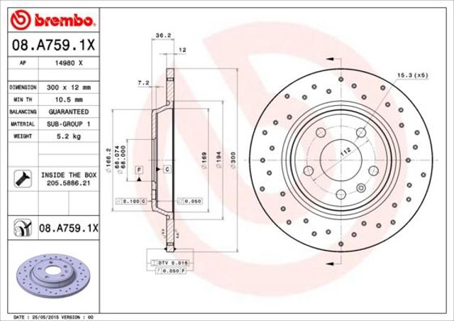 Дискові гальма 08A7591X BREMBO