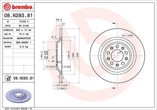 Дискові гальма 08N28381 BREMBO