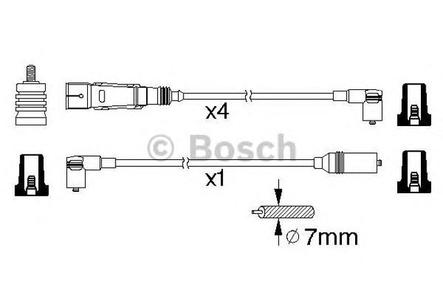 Bosch  високовольтні дроти seat cordoba 1,4i, ibiza, vw 0 986 356 358