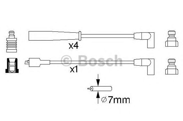 Bosch b724 набір проводів ford sierra 1.8 0 986 356 873
