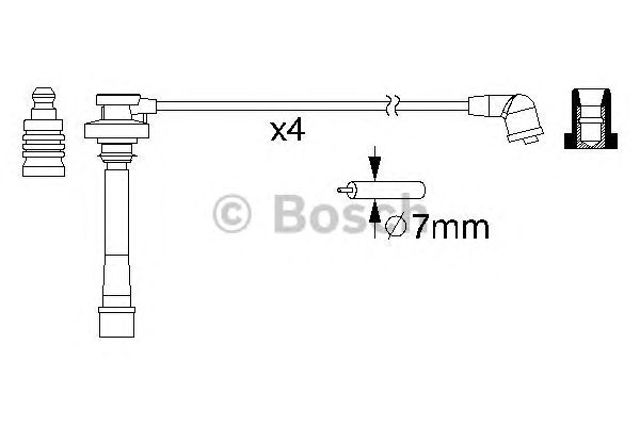 Bosch mitsubishi дроти високовольтні (4шт) carisma 1,6 -06 galant -96 spase wagon 2,0 -98. 0 986 357 147