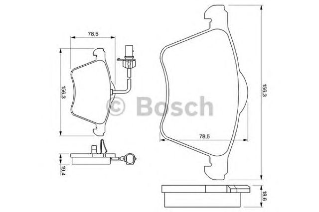Bosch гальмівні колодки перед,  (з датчик,) vw t4, sharan 00-08 ford seat 0 986 424 780