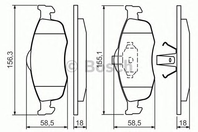 Bosch гальмівні колодки перед, ford mondeo 1,6/1,8/2,0, scorpio 0986460969