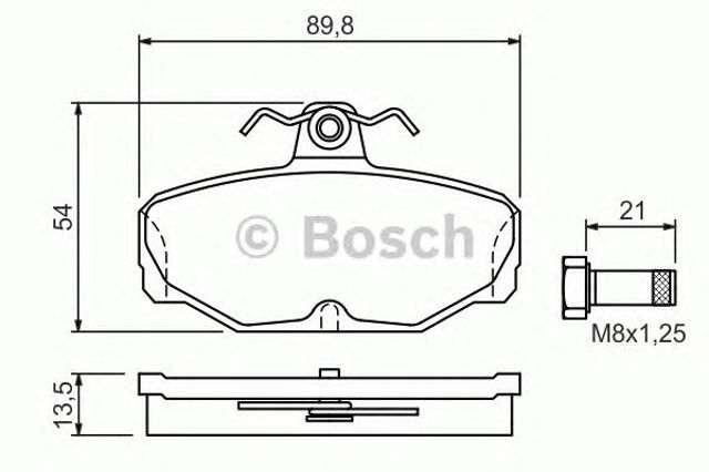 Bosch гальмівні колодки (без датчика) scorpio (гальм, сист, lucas) 0 986 469 810