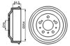 Барабан гальмівний задній 0986477098 BOSCH