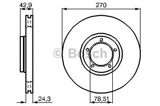 Диск переднього гальма 0986478166 BOSCH