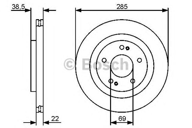 Bosch mitsubishi диск гальмівний передній pajero pinin 00- 0 986 479 470