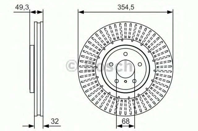 Диск переднього гальма 0986479T02 BOSCH