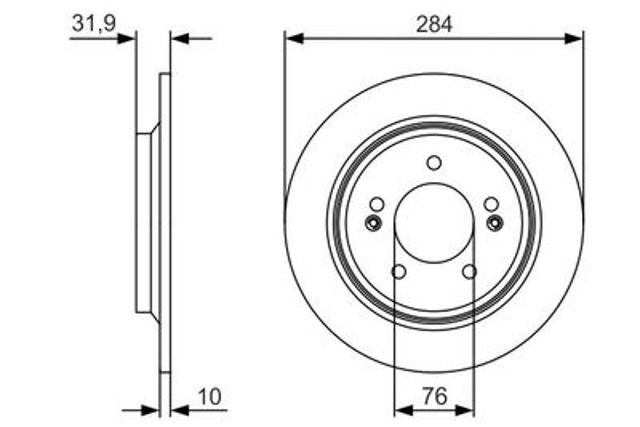 Диск заднього гальма 0986479V09 BOSCH