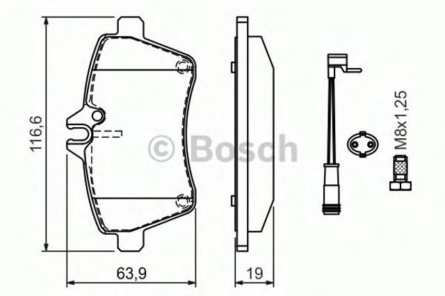 Колодки передні 0986494087 BOSCH