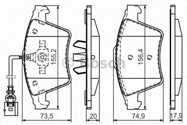 Гальмівні колодки 0986494164 BOSCH