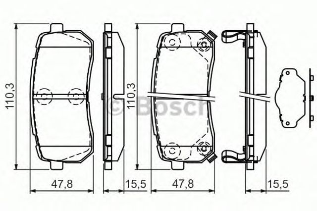 Колодки на гальмо задній дисковий 0986494327 BOSCH