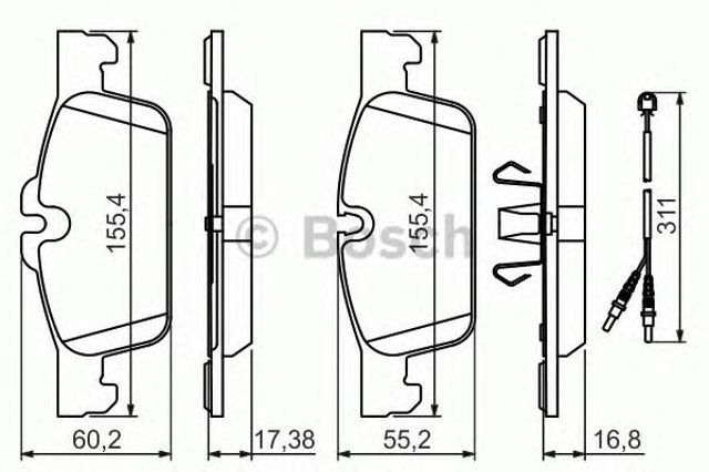 Колодки гальмівні дискові комплект 0986494527 BOSCH