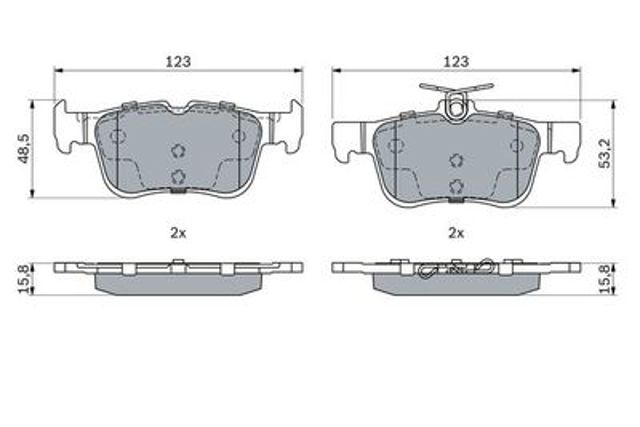 Комплект задніх колодок 0986494888 BOSCH