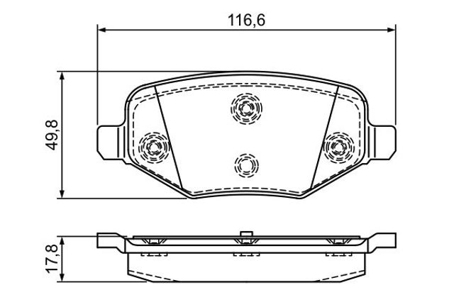 Задні гальмівні колодки 0986495385 BOSCH
