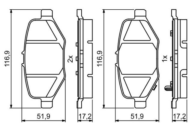 Колодки гальмові задні, дискові 0986495397 BOSCH