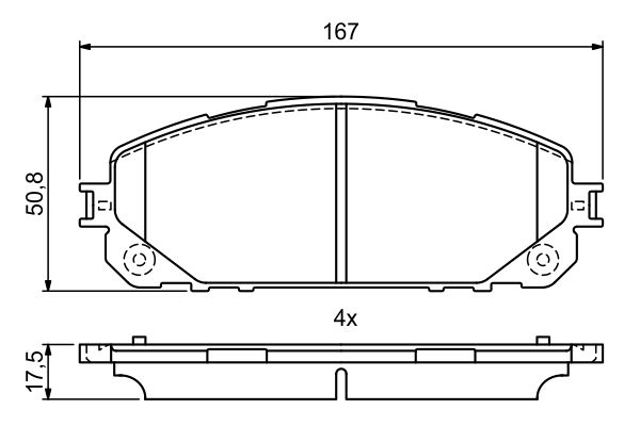 Колодки гальмівні дискові комплект 0986495404 BOSCH
