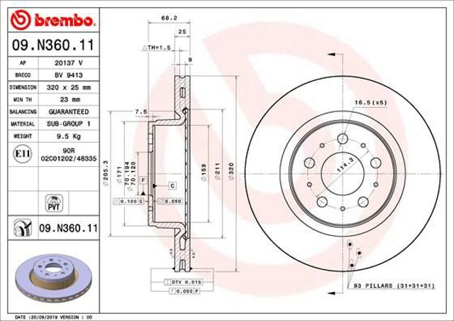 Ротор гальмівний 09N36011 BREMBO