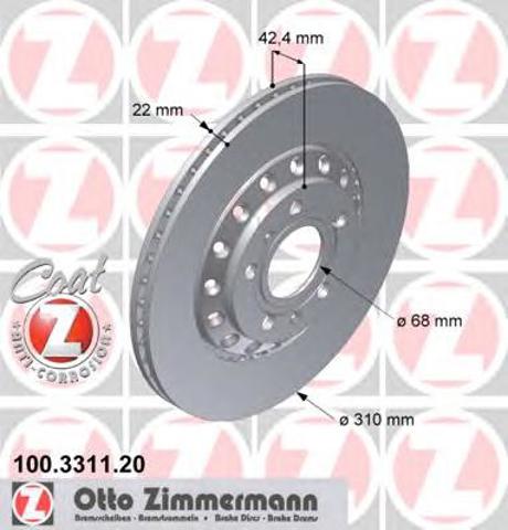 Дискові гальма 100331120 ZIMMERMANN