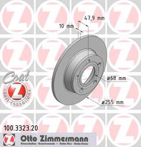 Диск заднього гальма 100332320 ZIMMERMANN