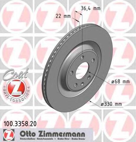 Диск заднього гальма 100335820 ZIMMERMANN
