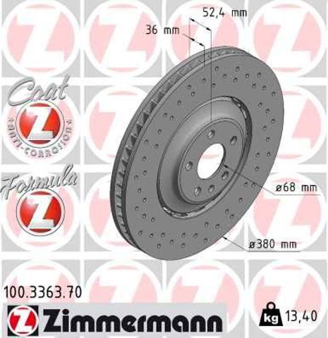 Диск переднього гальма 100336370 ZIMMERMANN