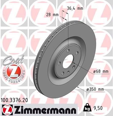 Дискові гальма 100337620 ZIMMERMANN