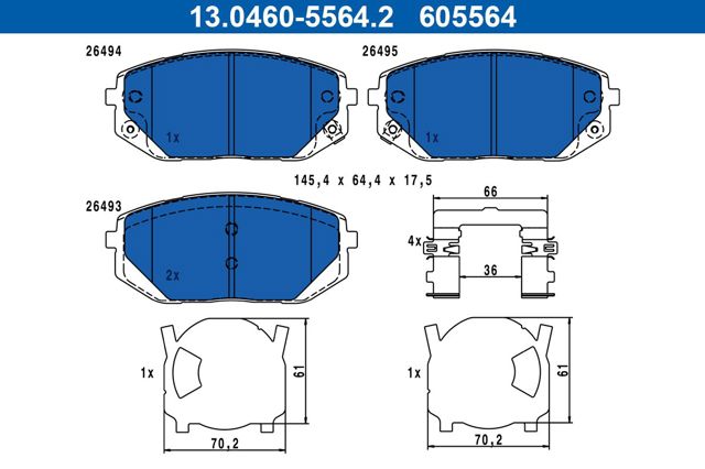 Колодки передні 13046055642 ATE