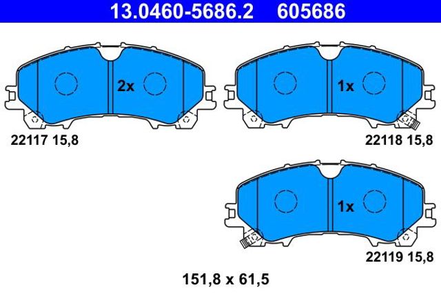 Передні гальмівні колодки 13046056862 ATE