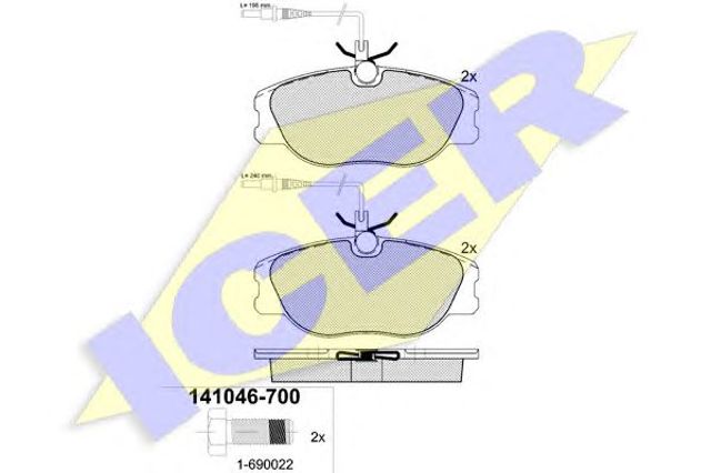 Передні гальмівні колодки 141046700 ICER