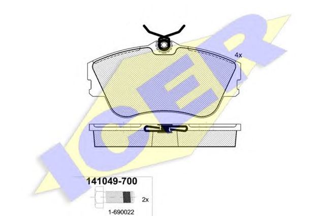 Колодки передні 141049700 ICER