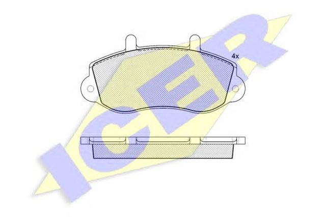 Передні гальмівні колодки 141219 ICER
