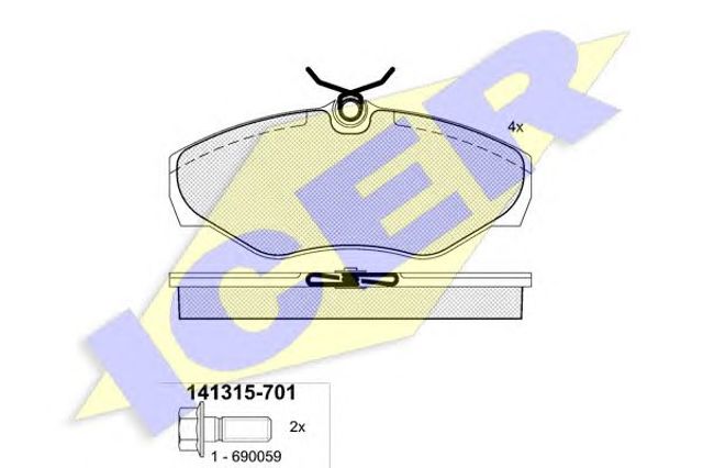 Колодки передні 141315701 ICER
