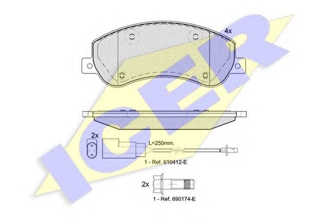 Передні гальмівні колодки 141793 ICER