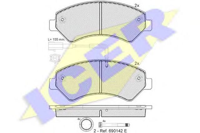Колодки передні 141836203 ICER