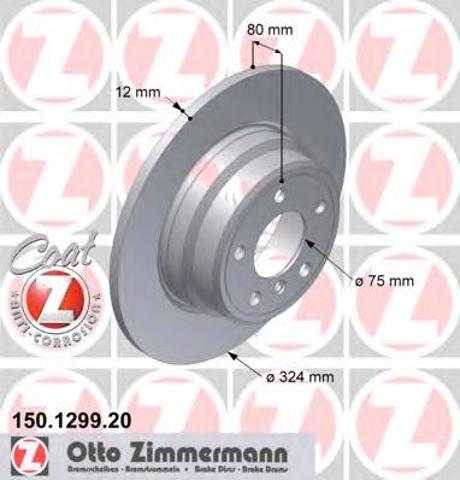 Диск заднього гальма 150129920 ZIMMERMANN