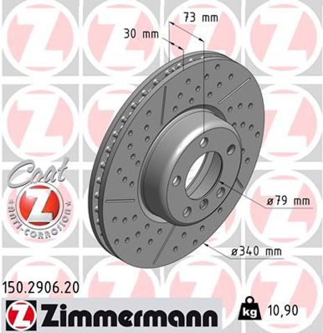 Диск гальмівний передній 150290620 ZIMMERMANN
